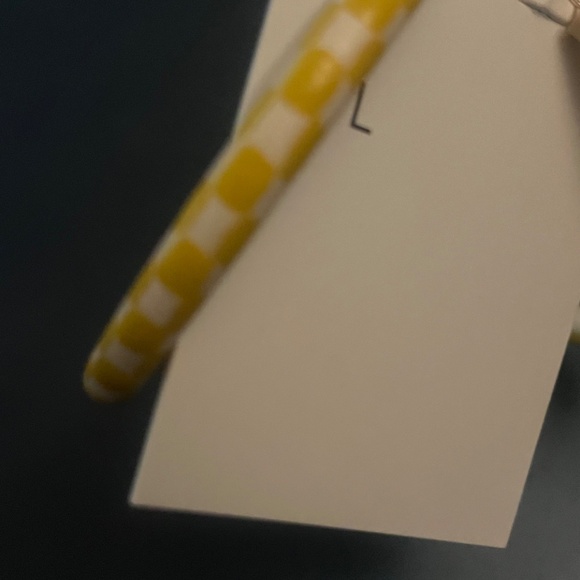 Anthropologie Yellow and White Checkered earrings - Picture 3 of 4